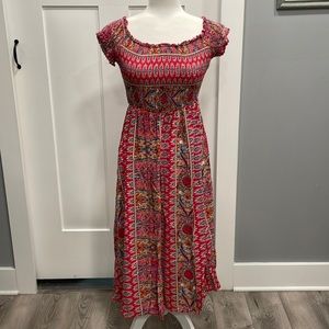 Maxi dress with stretchy top